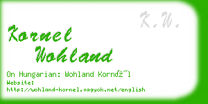 kornel wohland business card